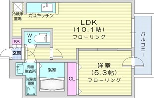 Treventi美術館西の物件間取画像